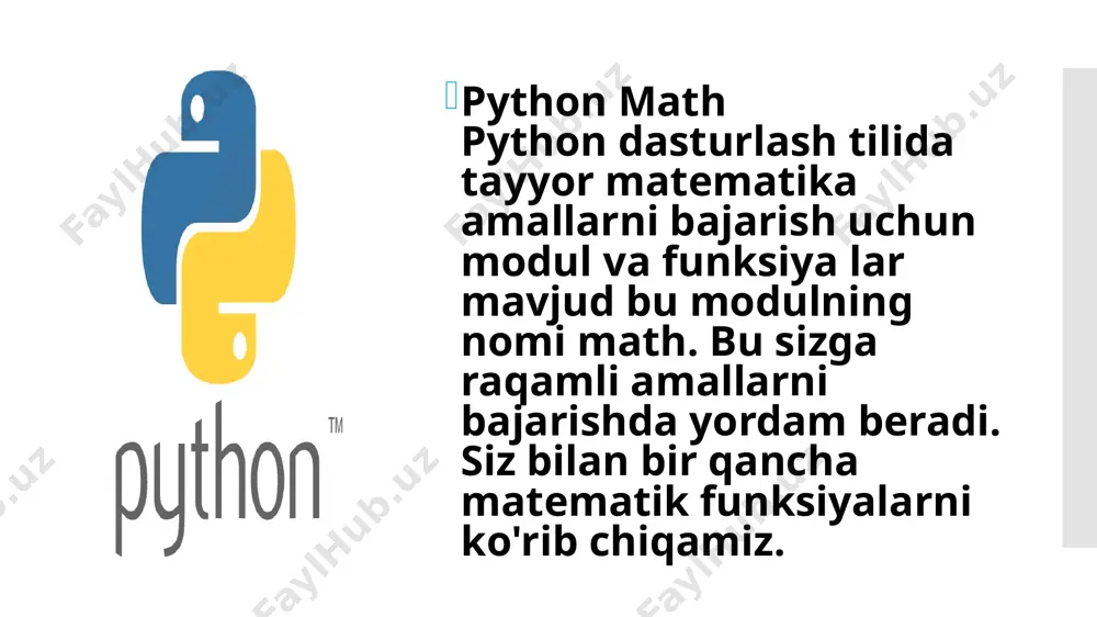 paythonda qo‘llaniladigan matematik funksiyalar - Page 3