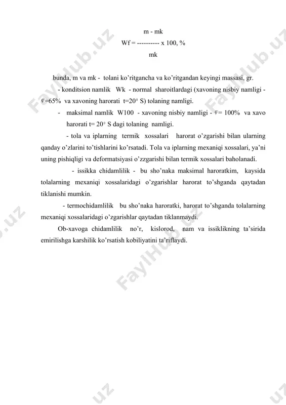 tоla va iplar хоssalarining asоsiy haraktеristikalari - Page 5