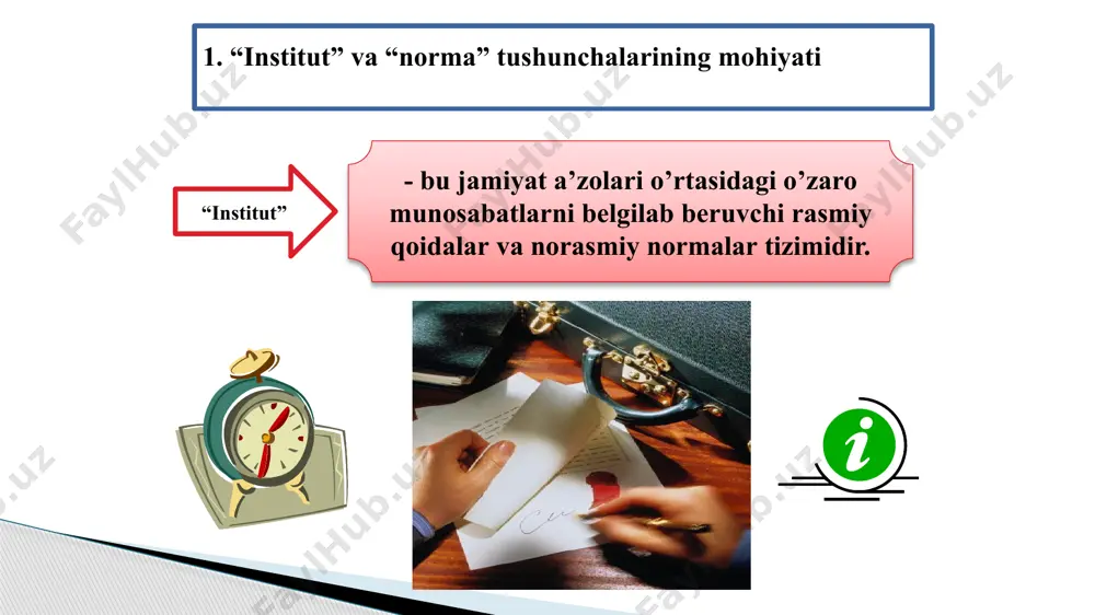 tizimi. t.veblenning konsepsiyasiga ko`ra, institutlarning o`zgarishi tabiiy tanlab olish qonuniga muvofiq ravishda kechadi. ijtimoiy-iqtisodiy rivojlanish (“ijtimoiy tuzum evolyutsiyasi”) turli xildagi institutlarni “tabiiy tanlash” jarayonini amalga oshirish sifatida namoyon bo`ladi. xayekning fikriga ko`ra, jamiyatda qaror topgan ahloq qoidalari va normalarini tanlashni biologik tanlovga qiyoslash mumkin.rasmiy qoidalar bilan bir qatorda norasmiy normalarning mavjud bo`lishi shu bilan shartlanganki, “tanlab olish jarayonida, shakllangan urf-odatlar va ahloqda haqiqiy holatlar soni hisobga olinishi mumkin – individlar qabul qilishi mumkin bo`lgan narsalardan ko`proq; buning oqibatida, an’ana ma’lum jihatlarda inson ongidan ustun turadi”. f.xayekning ta’kidlashicha, norasmiy normalar “qandaydir o`tmishdagi voqealar bilan belgilanadi, lekin qandaydir tuzilma yoki model (institutsional matritsa)ning ongsiz tarzda o`zini o`zi tashkil etishi jarayonining tarkibiy qismi sifatida shakllanadi institutsional matritsa institutsional matritsa – bu tarixan barqaror shakllangan, dastlabki davlatlarning paydo bo`lishini va barcha keyingi institutsional tuzilmalarning rivojlanishini belgilab bergan, o`z navbatida, mohiyati hamon saqlanib qolgan birlamchi modelni takror yaratishga xizmat qiluvchi bazaviy ijtimoiy institutlar tizimi. jamiyatnig …