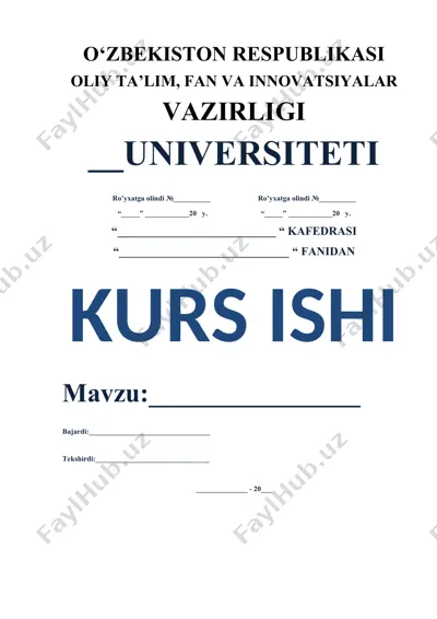 ikki karrali integral xossalari bo‘yicha kurs ishi — DOCX