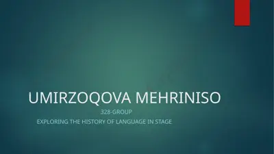 exploring the history of language in stage — PPTX