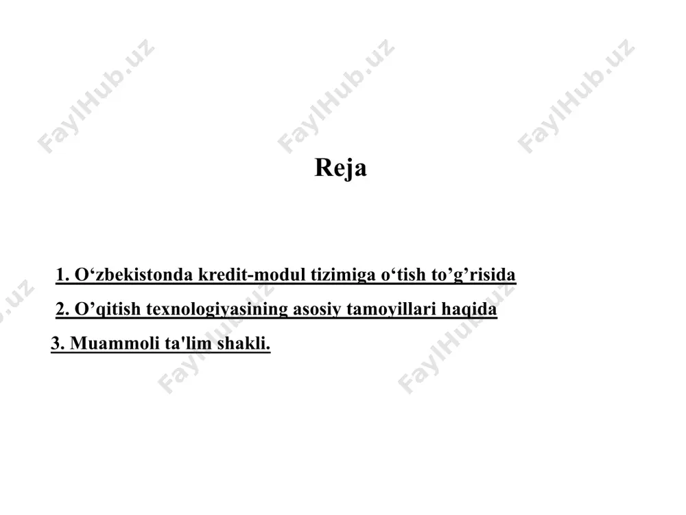 li natijasida tuzishni taqozo etadi. tizimli faoliyat yondashuvida, modullar bloki, mutaxassisning kasbiy faoliyat tahlili asosida shakllantiriladi. 2. tenglik, teng huquqlilik tamoyili. bu tamoyil, pedagog va ta’lim oluvchining o’zaro munosabati subyekt - subyekt xarakterda ekanligini belgilaydi. bu esa, modulli o’qitish texnologiyasini shaxsga yo’naltirilgan texnologiyalar toifasiga taalluqliligini ko’rsatadi. ya’ni modulli o’qitish texnologiyasi, shaxsning individual psixologik xususiyatlariga moslashgan bo’ladi. 3. tizimli kvantlash tamoyili.  ma’lum tizimda qisqartirilgan holda berilgan o’quv materiali, osonroq o’zlashtiriladi;  o’quv materialidagi, tayanch qismlarning ajratilib ko’rsatilishi, eslab qolish faoliyatiga ijobiy ta’sir ko’rsatadi. shu bilan bir qatorda o’quv materialining asosini ilmiylik va fundamentallik tashkil etishi lozim. tizimli kvantlash tamoyili, o’quv axborotning tegishli strukturasini modulda tuzish yo’li bilan erishiladi. 4. motivatsiya (qiziqishni uyg’otish) tamoyili. bu tamoyilning mohiyati, ta’lim oluvchining o’quv-bilim olish faoliyatini rag’batlantirishdan iborat bo’lib, bu asosiy qoidadir. modulning o’quv materialiga qiziqishni uyg’otish, bilim olishga rag’batlantirish, mashg’ulotlar paytida faol ijodiy fikrlashga da’vat etish, modulning tarixiy va muammoli elementlarining vazifalari hisoblanadi muammoli …