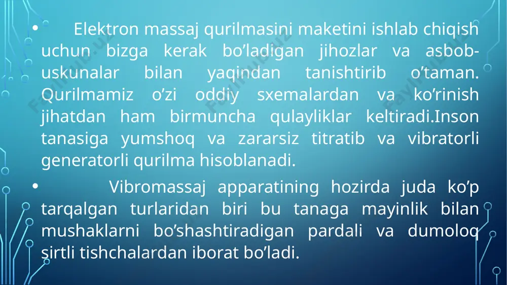 elektron massaj qiluvchi qurulma maketini ishlab chiqish - Page 4