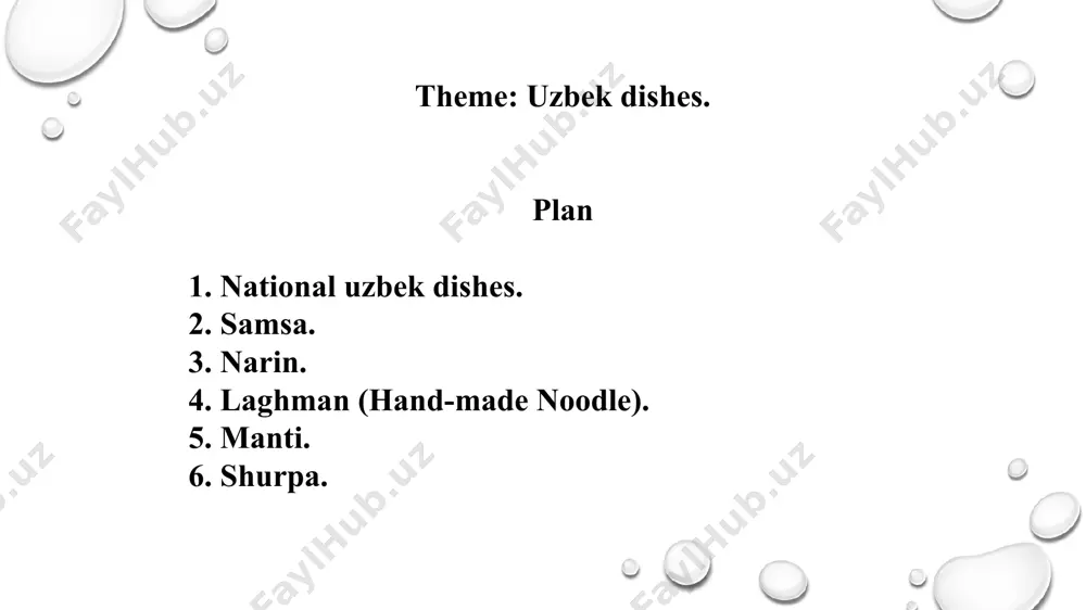 in each of the rounds, bring the edges to the center and crimp to close. 5. place upside down in a greased baking pan, brush with egg yolk, and cook in the oven. note: in place of meat, you may use spinach. narin is popular among the uighur, uzbek, kirghiz and kazak people. first the lamb will be boiled with carrots.when its ready, lamb and carrot will be chopped into small pieces and mixed with the boiled noodles. the lamb soup is also served to mix with the noodles, thus it brings a superb taste to the dish. 3. narin. ingredients: dough: 1 kg flour water to make a stiff pasta dough 2 kg horse meat 4 medium onions 2 large carrots 3-4 medium tomatoes salt to taste 500 gr sunflower oil 1 t black pepper 1. divide the meat into large pieces. place in a pot and add water …