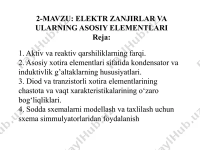 elektr zanjir elementlari — PPTX