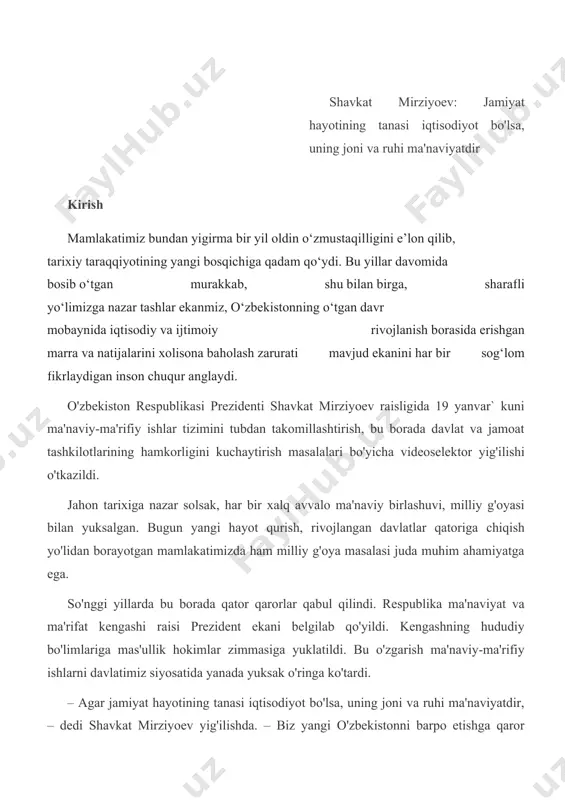 engil qarash, iste'molchilik kayfiyati turli yo'llar bilan odamlar, ayniqsa, yoshlar ongiga ustamonlik bilan singdirilyapti. terrorizm, ekstremizm, transmilliy va kiber-jinoyatchilik, odam savdosi, narkotrafik kabi tahdidlar xavfi oshib bormoqda. ba'zi hududlarda atayin beqarorlik yuzaga keltirilib, norozilik kayfiyati avj oldirilmoqda. bunday tahlikali vaziyatda hushyor va ogoh bo'lib, xalqimizning tinchligi, mamlakatimiz manfaatlarini o'ylab yashash zarur. davlatimiz rahbari loqaydlik va beparvolik eng katta xavf ekanini, bugun uchrayotgan ijtimoiy muammolarni kamaytirish uchun nuroniylar tarbiyasi, jamoatchilik nazorati etishmayotganini ta'kidladi. yig'ilishda qayd etilganidek, ijtimoiy-ma'naviy muhitni ilmiy asosda tahlil qilishni davrning o'zi talab etmoqda. jamiyatimizda ma'naviy-ma'rifiy ishlar shunday asosda yo'lga qo'yilmagani uchun ham kutilgan natijani bermayapti. shuning uchun respublika ma'naviyat va ma'rifat markazi ishini tanqidiy o'rganib chiqib, faoliyatini tubdan takomillashtirish zarurligi aytildi. prezidentimiz ushbu markazning “ma'naviyat targ'ibotchisi” o'quv muassasasi negizida ijtimoiy-ma'naviy tadqiqotlar institutini tashkil etish taklifini bildirdi. yig'ilishda ma'naviy-ma'rifiy ishlarni sifat va mazmun jihatidan yangi bosqichga ko'tarish chora-tadbirlari belgilandi. ma'lumki, hozirgi paytda ma'naviyat targ'iboti bilan o'nlab tashkilotlar shug'ullanadi. lekin, …