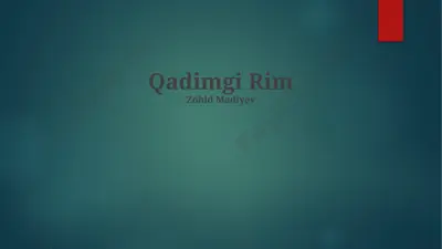 qadimgi rim — PPTX