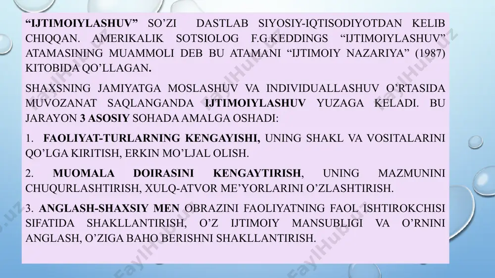 ari bilan hamkorliklari ham muhim. oila tarbiyasi farzandlarning har tomonlama kamol topishi uchun qulay sharoitlar yaratilsagina muvaffaqiyatli boʻlishi mumkin. oila tarbiyasida har bir oila oʻziga xos xususiyatlarni namoyon qiladi. oiladagi muhit ota-ona o'z ma'suliyatlarini his qilishi bilan barqaror bo'ladi. bolalarning odobli bo'lib ulg'ayishi uchun ota-ona bilan bir qatorda mahalla-kuy ham katta ibrat maktabidir. “qush uyasida ko'rganini qiladi”, deb bejiz aytmagan xalqimiz.farzand tarbiyalayotgan ota-ona har bir harakati, yurish turishi, muomalasi, boshqalar bilan o'zaro munosabatida olijanob fazilatlarni namoyon eta bilishi kerak. chunki bola tabiatan nihoyatda taqlidchan va kuzatuvchan bo'ladi. etiboringiz uchun rahmat