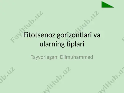 fitotsenoz gorizontlari va ularning tiplari — PPTX