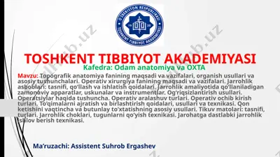 toshkent tibbiyot akademiyasi — PPTX