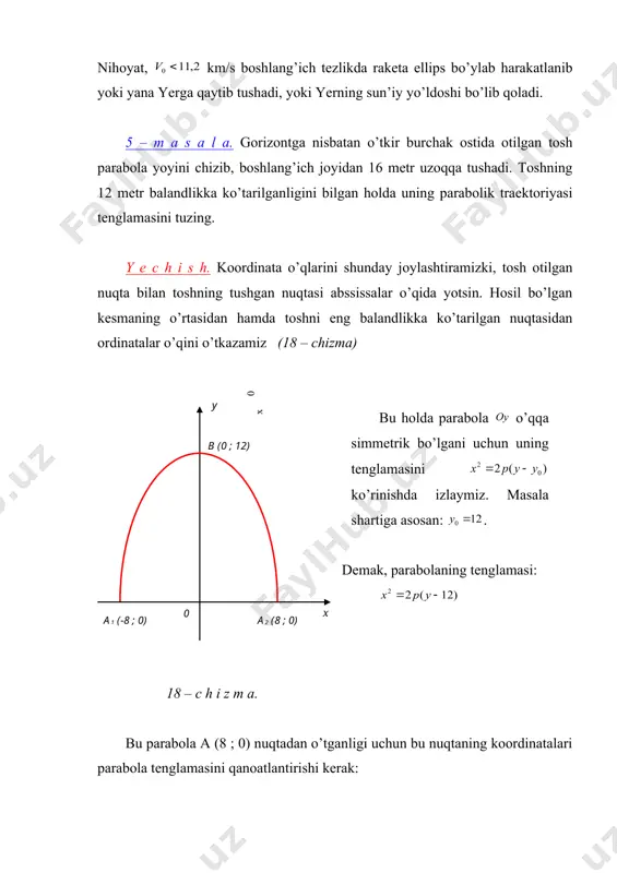 ikkinchi tartibli egri chiziqlarning umumiy xossalari va fan –texnikada qo’llanishi - Page 5