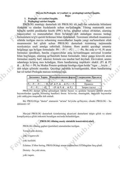 prolog dasturlash tili — DOCX