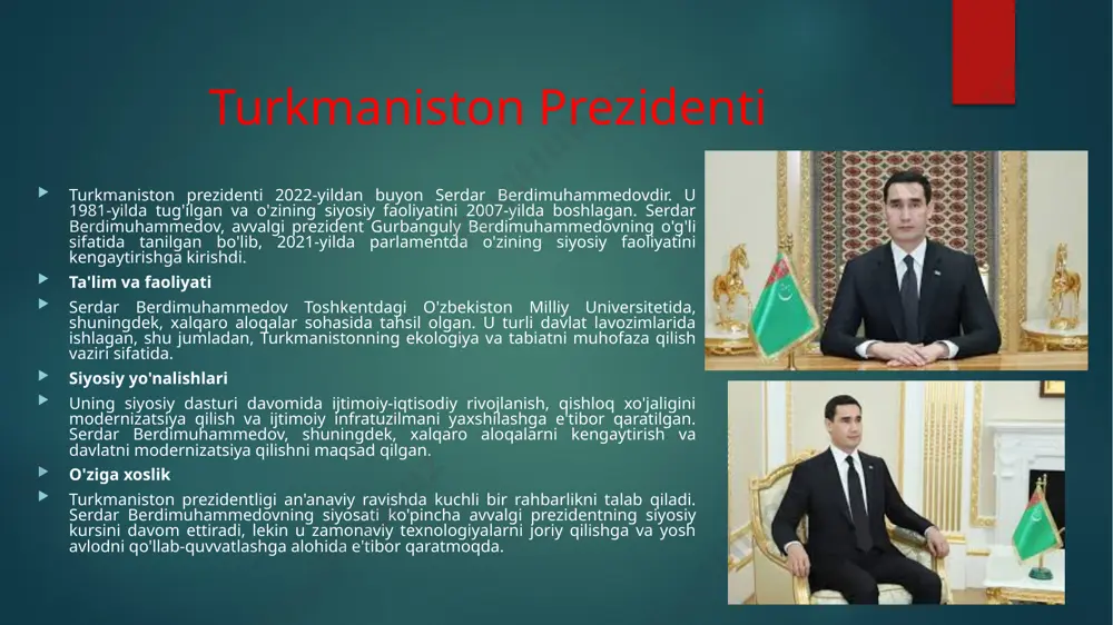 tlar: sog'liqni saqlash sohasida profilaktika tadbirlariga e'tibor qaratiladi. ijtimoiy himoya muammolari resurslar yetishmasligi moliyaviy cheklovlar: ijtimoiy himoya dasturlari ko'pincha moliyaviy cheklovlarga duch keladi, bu esa ularning samaradorligini pasaytiradi. infratuzilma muammolari: ijtimoiy xizmatlar ko'rsatishda infratuzilma masalalari ham ko'p hollarda to'siq bo'lib qoladi. ma'lumot yetishmasligi o'z huquqlarini bilmaslik: aholi ijtimoiy himoya xizmatlari va ularning huquqlari haqida to'liq ma'lumotga ega emasligi, natijada zarur xizmatlardan foydalanish imkoniyati cheklangan. ijtimoiy himoyani rivojlantirish istiqbollari qonunchilikni takomillashtirish yangi qonunlar qabul qilish: ijtimoiy himoya tizimini yangilash va takomillashtirish uchun yangi qonunlar va me'yoriy hujjatlar ishlab chiqish zarurati. normativ hujjatlarni yangilash: qonunchilik bazasini zamon talablariga moslashtirish. xalqaro tajribalarni o'rganish muvaffaqiyatli tajribalar: o'zbekiston va boshqa mintaqa mamlakatlaridagi muvaffaqiyatli ijtimoiy himoya tizimlarini o'rganish va o'z tizimiga joriy etish. xalqaro tashkilotlar bilan hamkorlik: bmt va boshqa xalqaro tashkilotlar bilan hamkorlik qilib, ijtimoiy himoya tizimini rivojlantirishda yordam olish. xulosa: ijtimoiy himoya — bu davlat va jamiyat tomonidan himoyaga muhtoj guruhlarga, masalan, keksalar, nogironlar …