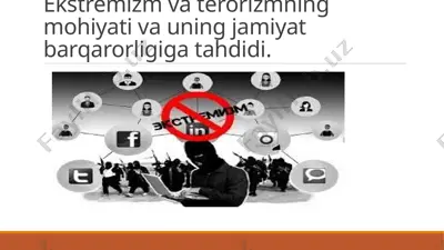 ekstremizm va terorizmning mohiyati va uning jamiyat barqarorligiga tahdidi — PPTX