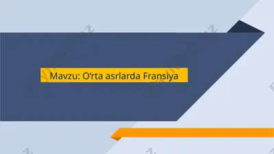 o‘rta asrlarda fransiya — PPTX