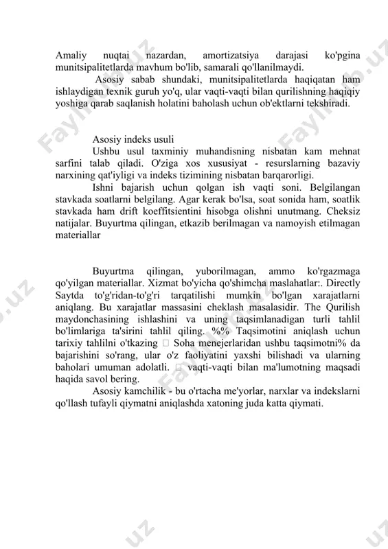 ashini va uning taqsimlanadigan turli tahlil bo'limlariga ta'sirini tahlil qiling. %% taqsimotini aniqlash uchun tarixiy tahlilni o'tkazing  soha menejerlaridan ushbu taqsimotni% da bajarishini so'rang, ular o'z faoliyatini yaxshi bilishadi va ularning baholari umuman adolatli.  vaqti-vaqti bilan ma'lumotning maqsadi haqida savol bering. asosiy kamchilik - bu o'rtacha me'yorlar, narxlar va indekslarni qo'llash tufayli qiymatni aniqlashda xatoning juda katta qiymati.