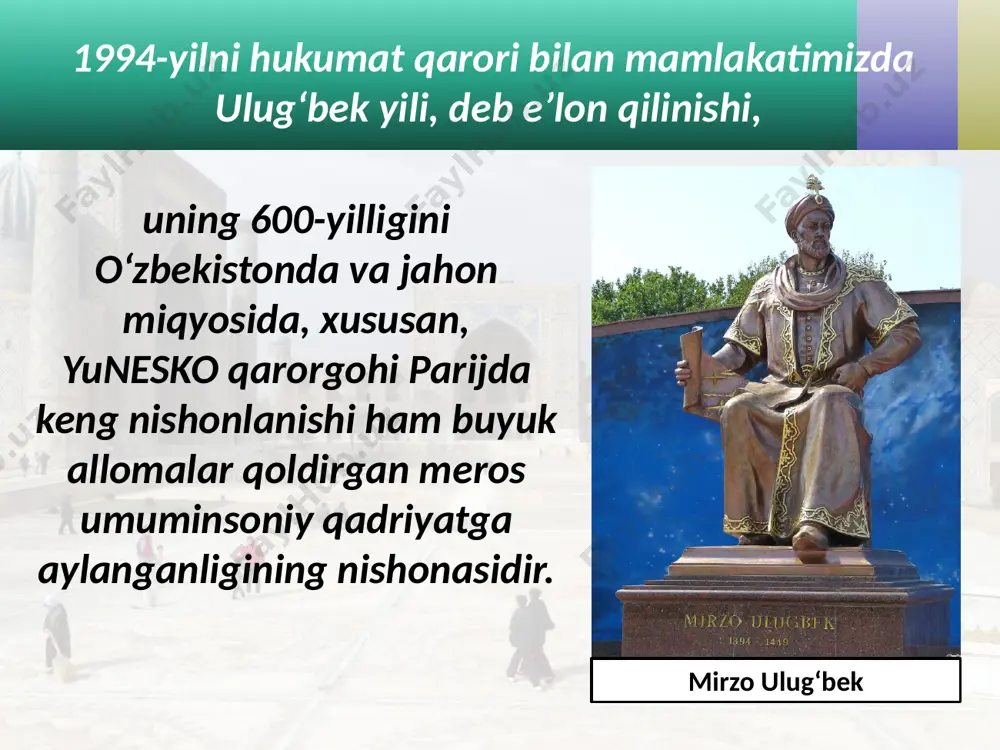 o‘zbekistonda ma’naviy va tarixiy merosning tiklanishi 11- sinf - Page 4