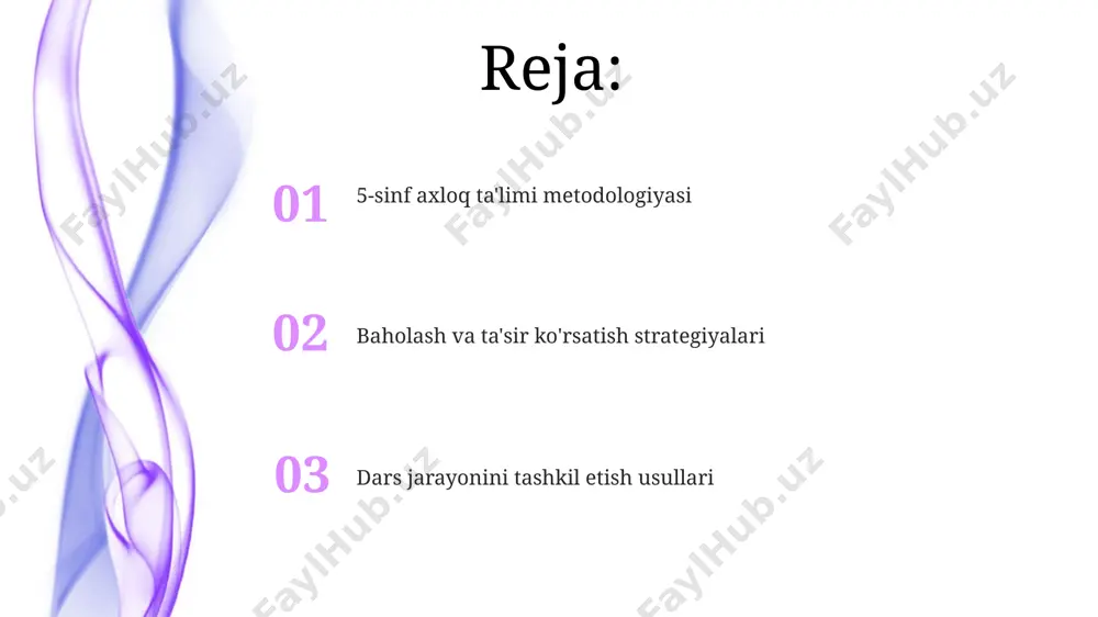 bosqichli algoritmni qo'llash (muammoning aniqlanishi, sabablar, oqibatlar, variantlar, tanlov, amalga oshirish, baholash) toshkentdagi maktablarda amaliyotga tatbiq etilgan va ijobiy natijalar bergan. 5-sinf axloq darslarida samarqanddagi 3 ta turli holat (masalan, yolg'on gapirish, o'g'irlik, adolatsizlik) bo'yicha rollarni o'ynash orqali muammolarni tahlil qilish va 2 ta yechim topishga o'rgatish samarali usul hisoblanadi. 5-sinf axloqshunoslik fanini o'qitishning maqsadi va vazifalari o'quvchilarning 80% ga yaqini andijon viloyati maktablarida o'z tengdoshlari bilan hamkorlikda ishlash, muammoni hal qilish va fikrlash ko'nikmalarini rivojlantirish maqsadida axloqshunoslik darslarida amaliy mashg'ulotlar o'tkazilishini ta'minlash lozim. 5-sinf axloqshunoslik fanini o'qitishning asosiy maqsadi – o'quvchilarni 10 yoshgacha bo'lgan davrda samarqanddagi tarixiy yodgorliklarni hurmat qilish, o'z ona yurtini sevish va milliy qadriyatlarga hurmat bilan qarashga o'rgatishdir. davlat ta'lim standartlari va o'quv dasturi talablari o'quv dasturida 5-sinf o'quvchilari uchun 35 soatlik axloq ta'limi rejalashtirilgan bo'lib, unda interfaol usullar va amaliy mashg'ulotlarga 20% ajratilgan. toshkent shahridagi maktablarda o'tkazilgan tadqiqotlar shuni ko'rsatdiki, davlat ta'lim standartiga muvofiq 5-sinf …