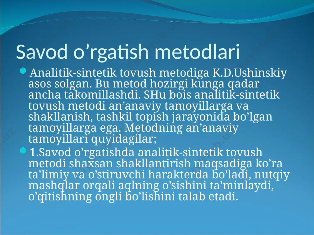 shlar ekanini xisobga olinadi nutqning baland yoki pastligi og’zaki bog’lanishli nutq. she’rni yoddan o’qish 3 ta she’rni biladi, uni zavqlanib aytadi 1-2 ta she’rni biladi, aytishga uyaladi birorta she’rni yoddan o’qishni bilmaydi og’zaki bog’lanishli nutq. ertak aytish bir yoki bir nechta ertakni aytishni biladi ertak aytishga harakat qiladi, lekin ayta olmaydi ertak aytishni bilmaydi, o’rganishga ham harakat qilmaydi og’zaki bog’lanishli nutq. fikr bayon qilish. (“rasmda nimalar ko’rayotganingni aytib ber”): a) 20 so’zdan ortiq bog’lanishli hikoya, bir necha gap; b) 10 tadan 20 tagacha so’z, bir necha gap; v) 10 tagacha so’zli bog’lanishli javob; g) 3-4 so’zli qisqa javob. shuningdek, bola nutqining sintaktik qurilishi ham foydalanadigan so’zlar doirasi ham o’rganiladi, to’plangan materiallar 2 variantda yoziladi. a) har bir o’quvchi haqida alohida ma’lumot, bu bolaga yakka yoki differensial yondashish uchun kerak bo’ladi; b) sinf o’quvchilari uchun umumiy ma’lumot, bu ma’lumotdan darsda sinf o’quvchilari uchun umumiy ishlar metodikasini tanlashda foydalaniladi. v) ma’lumotning bittasi …