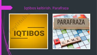 iqtibos keltirish. parafraza — PPTX