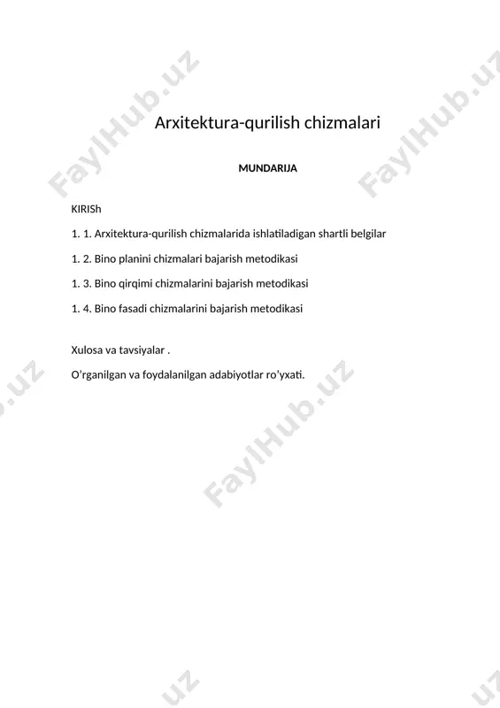 ayyorlanayotgan bitiruvchilarga yuqori talablar qo’yilmoqdaki, mutaxassislar tayyorlash milliy dasturi bеvosita milliy tajribaning ilmiy, nazariy, amaliy tahlili va ta'lim tizimidagi jahon miqyosidagi yutuqlar asosida tayyorlangan hamda yuksak umumiy va kasb-hunar ongiga, madaniyatiga, savodxonligiga, ijodiy va ijtimoiy faollik, ijtimoiy-siyosiy hayotda mustaqil ravishda mo’ljalni to’g’ri ola bilish mahoratiga ega bo’lgan, istiqbol vazifalarini ilgari surish va hal etishga layoqatli mutaxassislarning yangi avlodini shakllantirishga yo’naltirilgandir. texnika taraqqiy eta borgan sari inson texnikaviy faoliyatining turli sohalari, uning texnika madaniyati va ma'lumotiga katta talablar qo'yilmoqda. ushbu talablar texnikaviy grafika bilan uzviy bog'liqdir. turmushimizda hech bir soha yo'qki, unda chizmalarni o'qiy bilish, ular bilan ishlash talab etilmasin. oddiy quti yasashdan tortib, osmono'par toshkent teleminorasini qurish ham chizmalar bo'yicha bajarilgan. savodli chizilgan chizma bo'lajak detal yoki inshootning to'g'ri bajarilishini ta'minlaydi.har bir sohaning o'ziga xos tarixi bo'lgani kabi grafik tasvirlash tarixi ham uzoq o'tmishga borib taqaladi. hali harfiy yozuvlar paydo bo'lmasdan turib kishilar o'z fikrlarini ifodalash uchun „tasviriy yozuvlardan", ya'ni …