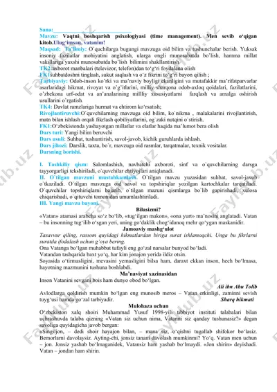 vaqtni boshqarish psixologiyasi (time management) — DOCX