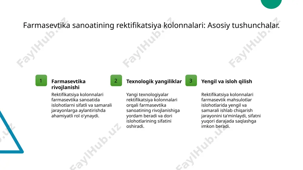 ka robototexnika farmasevtika sohasida katta o‘zgarishlar keltirib chiqmoqda. robotlar dori islohotlarida ishlab chiqarishning avtomatlashtirishini ta’minlash, ishlab chiqarish jarayonlarini tezlashtirish va xato darajalarini kamaytirishda yordam beradi. 4 nano texnologiyalar nano texnologiyalar farmasevtika sohasida katta ahamiyatga ega. kichik nano materiallar dori islohotlarida zamonaviy yondashuvlar yaratishda, ilaçlar saqlash va transportlash jarayonlarini yanada samarali qilishda foydalaniladi. konsistentlik va samaradorlik: rektifikatsiya kolonnalari konsistentlik rektifikatsiya kolonnalari farmasevtika sanoatida konsistentlikni ta'minlashda katta rol o'ynaydi, shuningdek, samaradorlik va to'liqlikni ta'minlash uchun muhimdir. samaradorlik samaradorlik, rektifikatsiya kolonnalari orqali dori islohotlarida materiallarni tozalash va ajratish jarayonlarida yuqori darajada samarali foydalanishni ta'minlashni anglatadi. rektifikatsiya kolonnalari rektifikatsiya kolonnalari farmasevtika sanoatida yuqori sifatli dori islohotlarini ta'minlashda asosiy vosita sifatida ishlatiladi. ularning samaradorligi va to'liqlikni saqlash katta ahamiyatga ega. nano texnologiyalar: farmasevtika sanoatiga ta'sir nano texnologiyalar farmasevtika sanoatida nano texnologiyalar, kichik molekulyarli vositalar va nanopartikullar orqali mahsulotlar yaratishda foydalaniladi, ta'sirli va samarali texnologiyalar hisoblanadi. farmasevtika mahsulotlarga ta'sir nano texnologiyalar farmasevtika mahsulotlarining yuqori samaradorligini ta'minlashda …