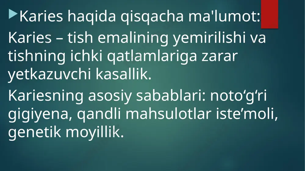 kariesni mahalliy davolash usullari - Page 2