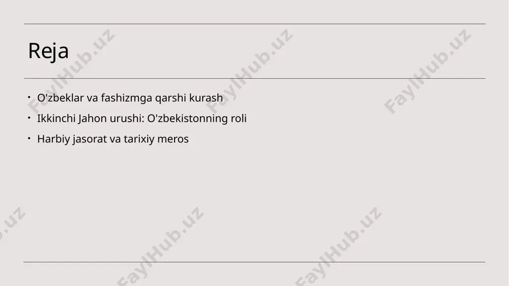 da ham xalqimizda yodgorlik sifatida yashaydi. fashizmga qarshi kurash va o'zbek milliy ongining rivoji. fashizmga qarshi kurash o'zbek xalqining fashizmga qarshi kurashi, urush davrida milliy birlik va jasoratni kuchaytirib, xalqni birlashtiruvchi asosiy omil bo'ldi. milliy ongning o'sishi fashizmga qarshi kurash jarayonida o'zbek milliy ongining rivojlanishi, xalqning o'zligini anglashiga va tarixiy merosini qadrlashga yordam berdi. qahramonlik va fidoyilik o'zbek askarlari frontda ko'rsatgan qahramonlik va fidoyilik, ular uchun milliy g'urur manbai bo'lib, millatning tarixida muhim o'rin tutdi. madaniyat va urush urush davrida o'zbek madaniyati, an'analari va qadriyatlari fashizmga qarshi kurashda motivatsiya sifatida xizmat qilib, xalqni birlashtirdi. ikkinchi jahon urushidagi o'zbekistonning strategik roli. ikkinchi jahon urushida o'zbekiston strategik rolda bo'lib, front ortida resurslar va askar yetkazib berishda muhim vazifalarni bajardi. o'zbekistonning erkin mintaqasi, shuningdek, ko'plab jangovar birliklarni joylashtirish imkonini berdi. - o'zbekiston ko'p millatli askarlarni qabul qildi. - qishloq xo'jaligi mahsulotlari ta'minoti orqali urushni qo'llab-quvvatladi. photo by library of congress on unsplash o'zbekiston …
