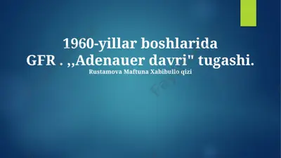 1960-yillar boshlarida siyosiy vaziyatning o'zgarishi — PPTX