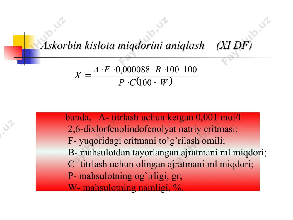 pula holida chiqariladi. mevadan damlama, ekstrakt, sharbat, karotolin preparati va moyi tayorlanadi. choy va yig’malar tarkibiga kiradi. qora smorodina bargi va mevasi folia et fructus ribis nigri qora smorodina (chernaya smorodina) - ribes nigrum l. qoraqatdoshlar - saxifragaceae. kimyoviy tarkibi. bargda- 400 mg % vitamin c,p, efir moyi bor. mevada - 568 mg % gacha vitami c, 3 mg % karotin, vit. b1, b2, b6, k1 organik kislotalar qand oshlovchi va pektin moddalar antosianlar, flavonoidlar (kvertsetin va kvertsitrin) bor. ishlatilishi. avitaminoz kasalligida. mevasi terlatuvchi va siydik haydovchi, ich ketishiga qarshi, bargi bod kasalligida ter xaydovchi sifatida qo’llaniladi. dorivor preparatlari. damlamalar (infusum foliorum ribis nigri, infusum baccarum ribis nigri). vitaminli choylar tarkibiga kiradi. vitaminli preparatlar b1 b13 b12 b12 b9 b5 b6 v1, v2, v6, v5, v9, v12 va hokazo. b2 vitamin saqlovchi mahsulotlar «inson kasalligida davolanish uchun dorilarni ichadi, vitaminlarni esa kasal bo’lmasligi uchun har doim iste’mol qilishi kerak » …