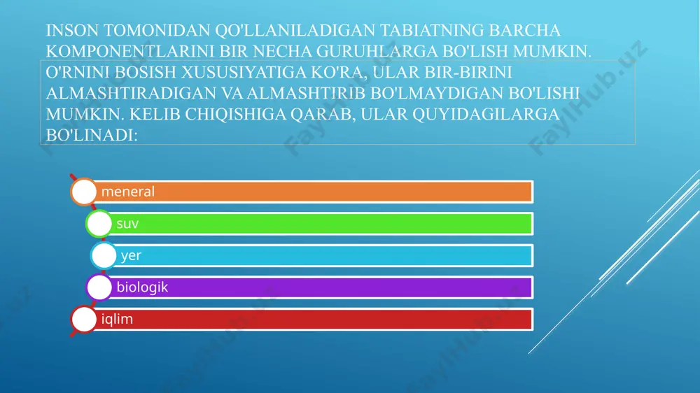 yaroqsiz holga kelishiga moyil. bu noqulay omillar sayyoramizni shunga olib kelishi mumkin unda yashash juda noqulay bo'ladi, va ehtimol mutlaqo mumkin emas. aksariyat odamlar, ehtimol, darhol siyosatchilar qanchalik yomon ekani, ular mamlakat ekologiyasi haqida qayg'urmasligi haqida o'ylashdi, hatto shunday bo'lsa ham, bu sizga sabab bo'lmasligi kerak. mas'uliyatdan xalos bo'ling. har birimizga qanchalik tez-tez e'tibor berdingiz axlat tashlaydi suv havzasi yaqinida suvga? va parkda yoki o'rmonda piknikdan keyin qanday qilib qoladi katta axlat tog'i o'zini tozalashga qodir bo'lmagan dangasalardan keyin? men sizni inson bo'lishga chorlayman va atrof-muhitga g'amxo'rlik qiling chunki biz va farzandlarimiz unda yashashimiz kerak! e’tiboringiz uchun rahmat!!! 15 image6.jpeg image7.png image8.jpeg image4.png image9.jpeg image10.png image11.png image12.png image13.jpeg image14.jpeg image15.png image16.png image17.png image18.png image19.png image20.png image21.jpeg image1.png image2.png