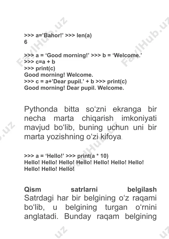 satrlar bilan ishlash - Page 5