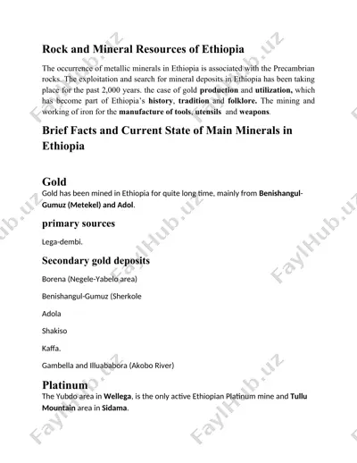 rock and mineral resources of ethiopia — DOC