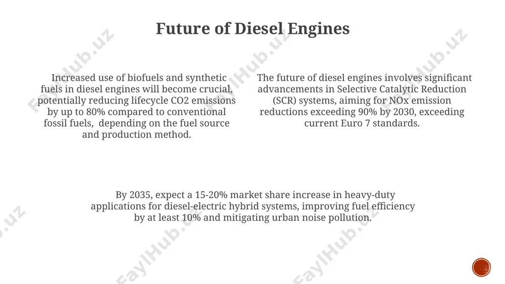 of nox emissions (nitrogen oxides), contributing to air pollution and necessitating advanced emission control systems. diesel engines boast a significantly higher fuel efficiency compared to gasoline engines, often achieving 30-40% better fuel economy, resulting in lower operating costs over the vehicle's lifespan. introduction to diesel engines modern diesel engines employ sophisticated fuel injection systems, often common-rail direct injection, delivering fuel at pressures exceeding 2000 bar for precise control over combustion, optimizing power output and minimizing harmful emissions like nox and particulate matter. diesel engines, unlike gasoline engines, utilize compression ignition, achieving significantly higher thermal efficiency, often exceeding 40%, resulting in better fuel economy and lower co2 emissions compared to their gasoline counterparts at higher loads. the compression ratio in a diesel engine typically ranges from 14:1 to 25:1, substantially higher than gasoline engines (8:1 to 12:1), contributing to the higher combustion temperatures necessary for self-ignition of the fuel-air mixture. maintenance …
