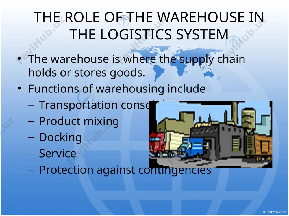y means being able to get at the goods wanted with a minimum amount of work cube utilization and accessibility continued… stock location objectives to provide the required customer service to keep track of where items are stored to minimize effort to receive, put away, and retrieve items basic stock locating systems group functionally related items together group fast-moving items together group physically similar items together locate working stock and reserve stock separately fixed location sku assigned a permanent location, & no other items are stored there fixed-location systems usually have poor cube utilization usually used in small warehouses; throughput is small, & there are few skus floating (random) location goods stored wherever there is appropriate space advantage is improved cube utilization it requires accurate and up-to-date information warehouses using floating-location systems are usually computer-based stock location continued… stock location continued… two other systems sometimes used are point-of-use storage inventory …