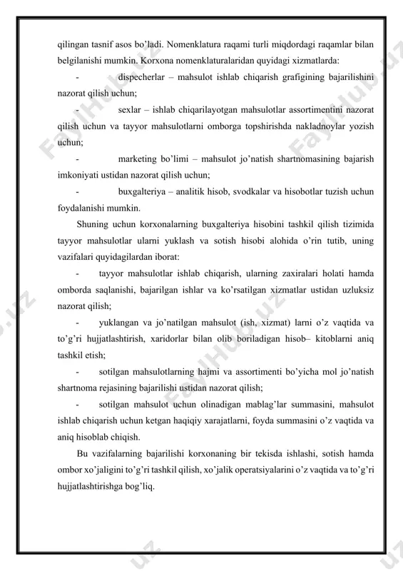 shli xizmat bo’limi yozib beradi. bu hujjat tegishli xizmat boshlig’i, omborchi va ekspeditor tomonidan imzolanadi. buyruq – nakladnoy ikki nusxada tuzilib, birinchisi tovar – transport nakladnoyiga binoan jo’natilgan o’rin miqdorini, yukning og’irligini va mol oluvchining bekatigacha mahsulotni yetkazib berish bo’yicha to’langan temir yo’l tarifi summasini ko’rsatish uchun ekspeditorga beriladi. ikkinchi nusxasi molning jo’natganligi to’g’risida asos bo’lib omborchida qoladi. unga binoan ombor hisobi kartochkasining «chiqim» grafasiga jo’natilgan mahsulotning miqdorini yozib qo’yadi va hujjat buxgalteriyaga topshiriladi. ekspeditor mahsulotni transport tashkilotiga topshirib undan yukni qabul qilib olganligi to’g’risida kvitansiya oladi. mahsulot jo’natilgandan keyingi kuni ekspeditor buyruq – nakladnoyini va transport tashkilotining kvitansiyasini mol oluvchining nomiga to’lov talabnoma – topshiriq yoki boshqa hujjat yozish uchun buxgalteriyaga topshirishi shart. shu bilan bir vaqtda schyot – faktura ham yoziladi. тo’lov talabnomasida jo’natilgan tovarning assortimenti, miqdori, sotish (shartnoma) bahosi va qiymati ko’rsatiladi, bunday holda schyot faktura to’lov talabnomasiga albatta ilova qilinishi kerak. тo’lov talabnomasi mol oluvchining hisob …
