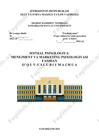 menejment va marketing psixologiyasi — DOCX