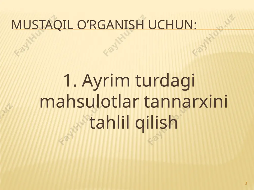 iga sarflangan xarajatlar, umumiy va ma'muriy xarajatlar, boshqaruv xarajatlari, sotish xarajatlari, kreditlar bo'yicha foizlarni to'lash va korxonaning ishlab chiqarish faoliyati bilan bevosita bog'liq bo'lmagan boshqa xarajatlar. 16 moliyaviy xarajatlar quyidagilardan iborat korxonaning moliyaviy faoliyati bilan bog'liq xarajatlar: kredit resurslarini jalb qilish, qimmatli qog'ozlar bilan operatsiyalar, valyuta bilan operatsiyalar va shu kabilar. 17 favqulodda xarajatlar - bu korxona faoliyatida juda kam uchraydigan xarajatlar (yo'qotishlar). ular normal faoliyat uchun xos emas, bir necha yil davomida takrorlanmaydi, korxona boshqaruv xodimlari tomonidan qabul qilingan qarorlarga bog'liq emas (tabiiy ofatlar, urushlar, inqiloblar va boshqalar). 18 “xarajatlar tarkibi to‘g‘risida”gi nizomga muvofiq ishlab chiqarish tannarxiga ma’muriy, tijorat, umumiy xo‘jalik xarajatlari va moliyaviy xarajatlar kiritilmaydi. har bir hisobot davrining ushbu xarajatlari mahsulotlarni sotishdan tushgan foydani kamaytirish evaziga hisobdan chiqariladi. 19 2. doimiy, o'zgaruvchan va aralash xarajatlar tahlili. o'zgaruvchan xarajatlar ishlab chiqarish hajmiga qarab o'zgaradi. bularga bevosita moddiy xarajatlar va bevosita mehnat xarajatlari kiradi.. o'zgaruvchan xarajatlarning o'ziga xos xususiyati …
