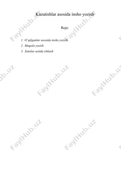 kuzatishlar asosida insho yozish — DOC