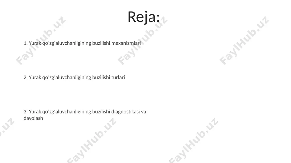 a yurak urishining tezligi (bradikardiya 100/min) muhim diagnostik mezonlar hisoblanadi. bradykardiya va sinus bradikardiyasi bradikardiya turli sabablarga, shu jumladan, vagus nervining ortiqcha stimulyatsiyasi, yurak o'tkazuvchanligining buzilishi va ba'zi dori-darmonlarning yon ta'siri tufayli yuzaga kelishi mumkin. bradikardiyaning alomatlari charchoq, bosh aylanishi, hushdan ketish va ko'krak qafasidagi og'riqlarni o'z ichiga olishi mumkin, ammo ba'zi odamlarda hech qanday alomatlar kuzatilmasligi mumkin. sinus tugunining kasalliklari sinus tugunining disfunksiyasi yurak urish tezligining 60 ur/min dan kamga tushishi (bradikardiya) yoki 100 ur/min dan yuqori ko'tarilishi (taxikardiya) bilan namoyon bo'lishi mumkin. sinus tugunining patologiyasi gipoksiya, elektrolitlar muvozanatining buzilishi va turli dorilarning yon ta'siri natijasida kelib chiqishi mumkin. ventrikulyar taxikardiyalar va fibrillyatsiyasi ventrikulyar taxikardiya yurakning pastki qismlarida daqiqada 100 dan ortiq qisqarish tezligi bilan xarakterlanadi va qon aylanishining yetishmovchiligiga olib kelishi mumkin. ventrikulyar fibrillyatsiya yurak qorinchalarining xaotik qisqarishi bo'lib, bu holat nafas olishning to'xtab qolishiga va o'limga olib kelishi mumkin, shuning uchun defibrillyator yordami zarur. wolff-parkinson-uayt sindromi wpw …