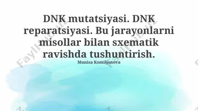 dnk mutatsiyasi. dnk reparatsiyasi. — PPTX