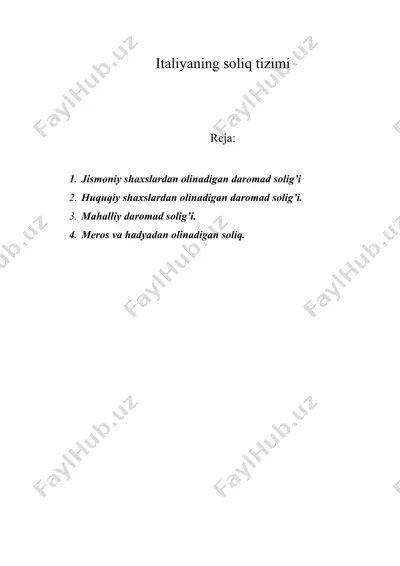 itаliyaning soliq tizimi — DOC