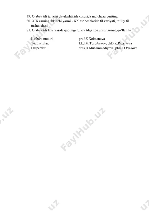 "o‘zbek tili tarixi" fanidan yakuniy nazorat savollari - Page 4