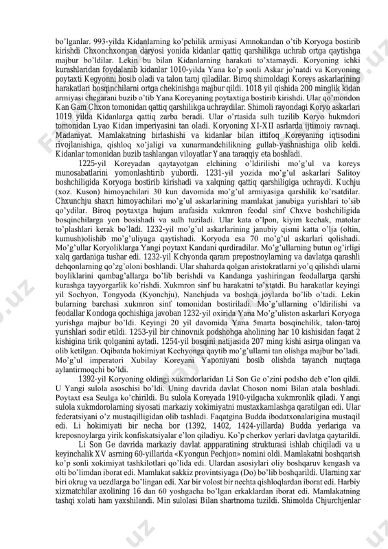 olmaydigan og'ir kemalardan iborat edi. ikkinchidan, yaponlarning misli ko'rilmagan darajadagi birligi va qahramonona kurashi yaponiya mustaqilligini saqlab http://hozir.org/imom-al-buxoriy-asl-ismi-abu-abdulloh-muhammad-ibn-ismoil-ibn.html http://hozir.org/imom-al-buxoriy-asl-ismi-abu-abdulloh-muhammad-ibn-ismoil-ibn.html qoldi,uchinchidan, kuchli dengiz to'foni ham xubilay flotining halo-katga uchrashiga katta ta'sir ko'rsatdi. bu to'fon yaponiya tarixiy adabiyotlarida kamikadze deb atalgan. o’zaro ichki urushlarning avj olishi. o'rta asr yer egaligi jamiyati sharoitida toj-u taxt uchun kurash hech qachon to'xtamagan. yaponiya ham bundan mustasno emasdi. yirik yer egalari qudratining o'sishi barobarida xodzyo xonadoni hokimiyati zaiflashib borgan. u amalda yirik feodallar ustidan hukmronligini yo'qotgan. shu sharoitda imperator xonadoni yana o'z hokimiyatini tiklash uchun kurash boshlagan. va nihoyat, 1333- yilda imperator o'z niyatiga erishgan. biroq bu hokimiyat uzoq yashamagan. bunga imperator xonadoni bilan uni qo'llab-quvvatlagan yirik feodal xonadonlar vakillari o'rtasida yuz bergan ixtilof sabab bo'lgan. natijada harbiy sarkarda asikaga takauden 1335-yilda hokimiyatni bosib olgan va o'zini syogun deb e'lon qilgan. bu xonadon yaponiyada 1573-yilgacha hukmronlik qilgan.xo'jalikning rivojlanishi. yaponiya qishloq xo'jaligida sholichilik va ipakchilik yyetakchi tarmoq …