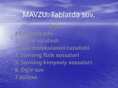 tabiatda suv — PPTX