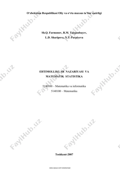 ehtimolliklar nazariyasi va matematik statistika — PDF