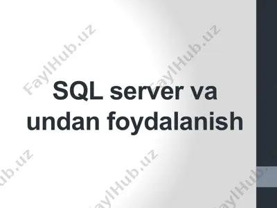 sql server va undan foydalanish — PPTX