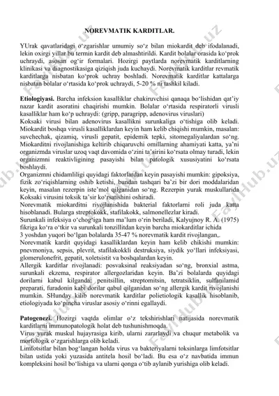 norevmatik karditlar — DOCX