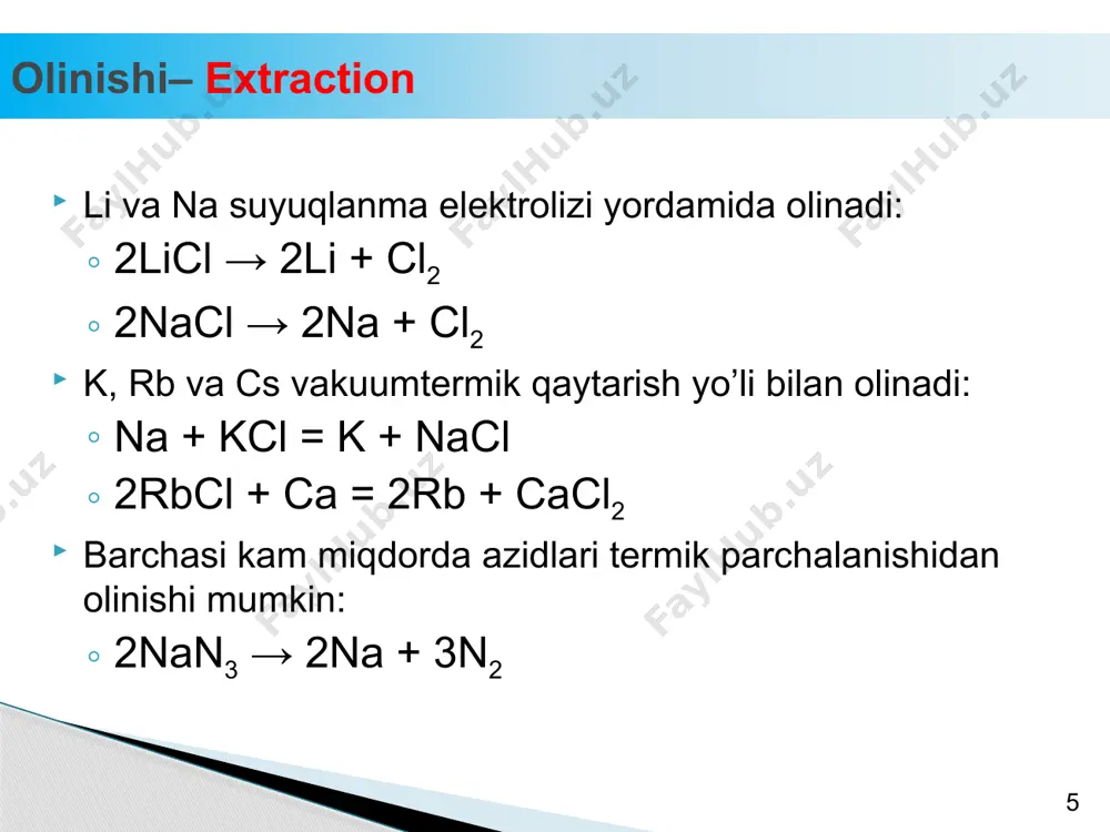 n ε around 1.5·104 m-1cm-1). ideally, a good photosensitizer should absorb on a wide range of wavelengths and with an elevated extinction coefficient, so that as many solar photons as possible, a mandatory condition to observe efficient overall light conversion into a useful form of energy. 15 birikmalari– compounds 16 nah + hoh = naoh + h2 4ko2 + 2co2 = 2k2co3 + 3o2 2ko3 → 2ko2 + o2 meoh suvli eritmalarda eng kuchli ishqorlar meг yuqori ts va tq ga ega (???). na3n + 3hoh = 3naoh + nh3 deyarli barcha tuzlari suvda yaxshi eriydi this transition is responsible for an absorption in the blue part of the solar spectrum, resulting in the red colour of the complexes, in the form of a broad band peaking around 450-460 nm. the intensity of this transition is not very intense, since the molar extinction coefficient ranges from 3 to 8·103 m-1cm-1 …